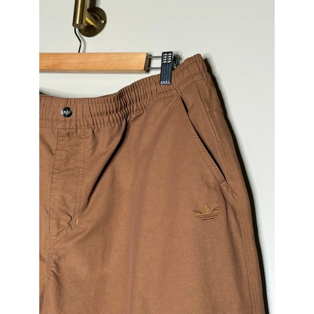 Adidas Skateboarding Chino Pants Mens XL Brown Elastic Relaxed Straight Leg - Picture 4 of 8